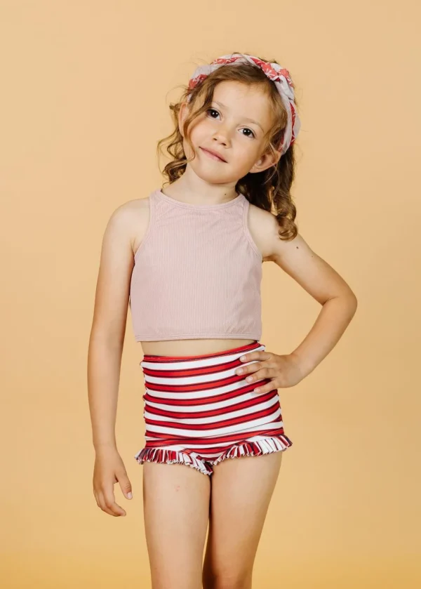 Ribbed Light Mauve | Mini Racer Back Top