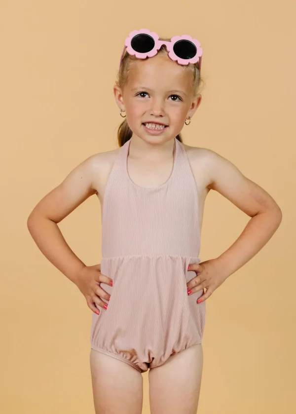 Ribbed Light Mauve | Mini Romper One-Piece