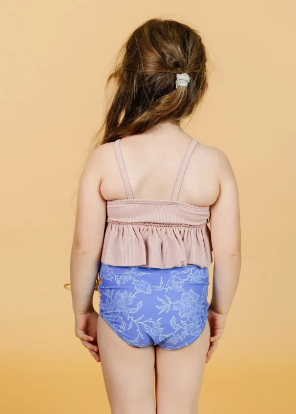 Ribbed Light Mauve | Mini Peplum Top