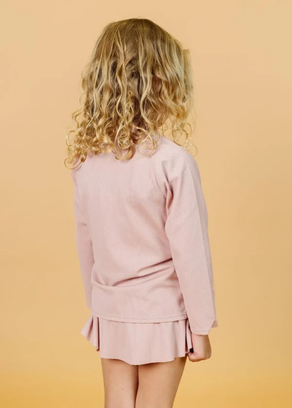 Ribbed Light Mauve | Mini Rashguard Top (Unisex)