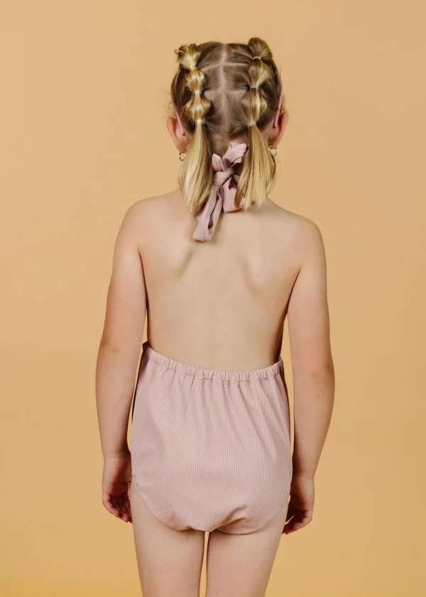 Ribbed Light Mauve | Mini Romper One-Piece
