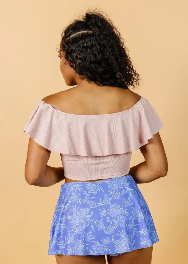 Ribbed Light Mauve | Ruffled Around Top