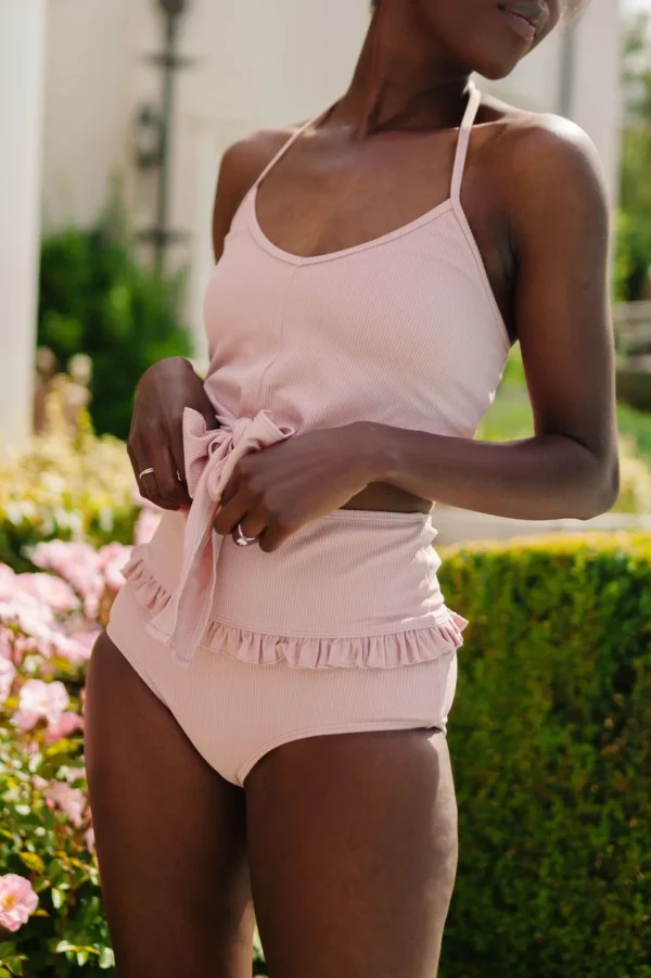 Ribbed Light Mauve | Tied-Up Top