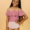 Ribbed Light Mauve | Youth High-Waisted Bottoms