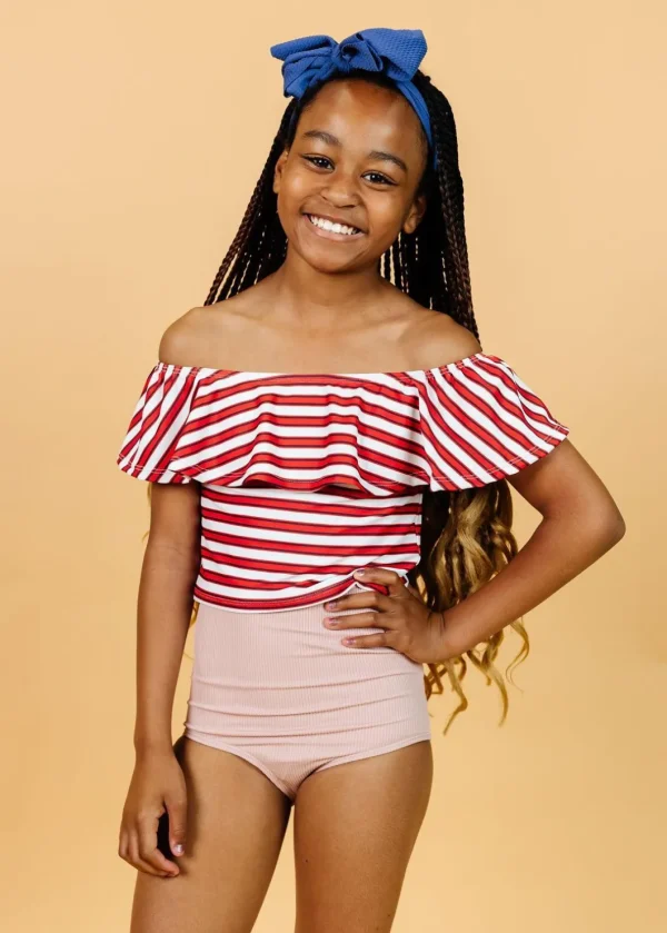 Ribbed Light Mauve | Youth High-Waisted Bottoms