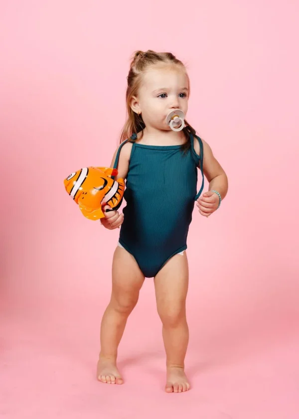 Ribbed Midnight Teal | Baby Simply One-Piece