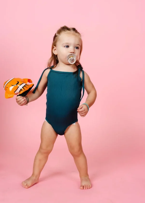 Ribbed Midnight Teal | Baby Simply One-Piece