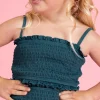 Ribbed Midnight Teal | Mini Bandeau Top