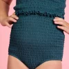 Ribbed Midnight Teal | Mini Smocked Bottoms