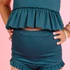 Ribbed Midnight Teal | Mini All Ruffled Up Bottoms