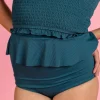 Ribbed Midnight Teal | Mini Peplum Bottoms