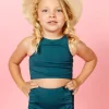 Ribbed Midnight Teal | Mini Racer Back Top