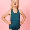Ribbed Midnight Teal | Mini Romper One-Piece