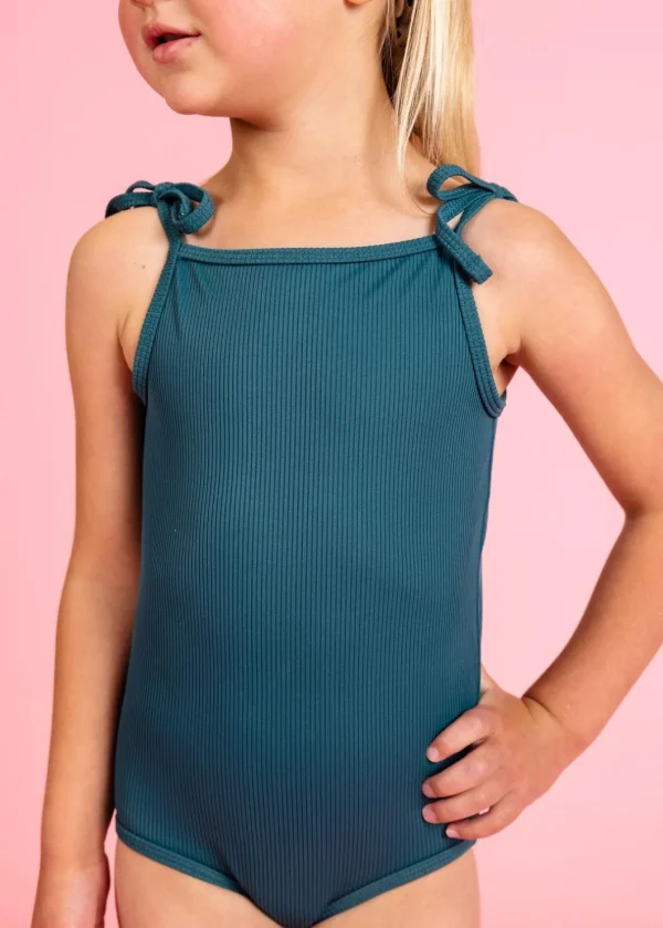 Ribbed Midnight Teal | Mini Simply One-Piece