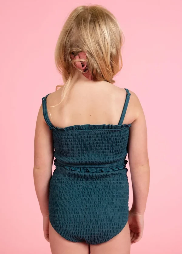 Ribbed Midnight Teal | Mini Smocked Bottoms
