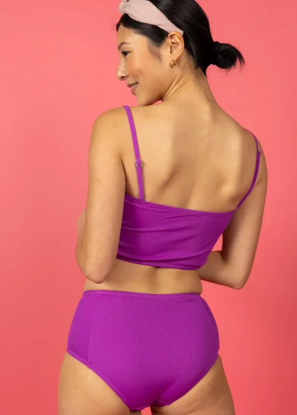 Ribbed Purple | Mid-Rise Bottoms