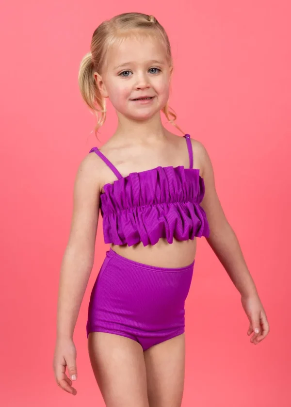 Ribbed Purple | Mini High-Waisted Bottoms