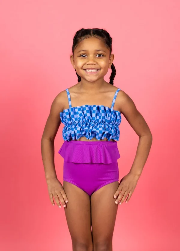 Ribbed Purple | Mini Peplum Bottoms