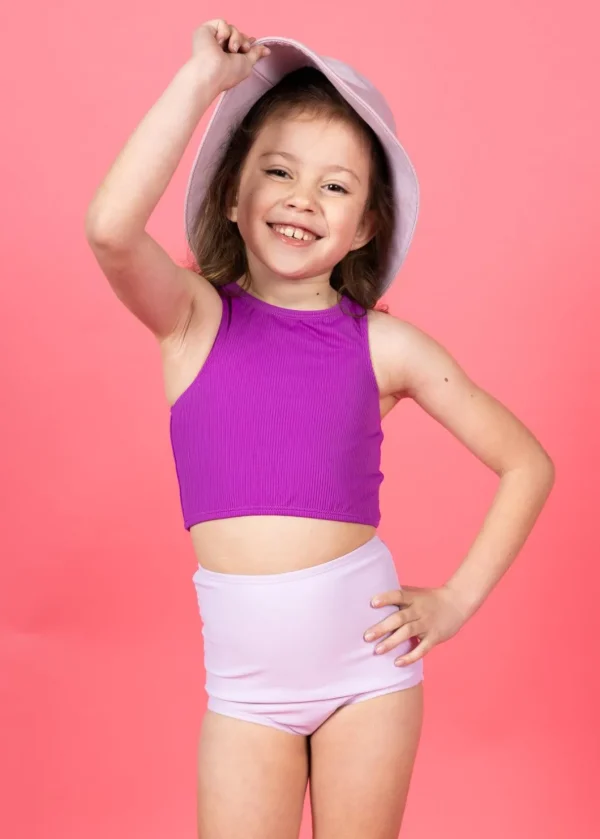Ribbed Purple | Mini Racer Back Top