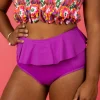 Ribbed Purple | Peplum Bottoms