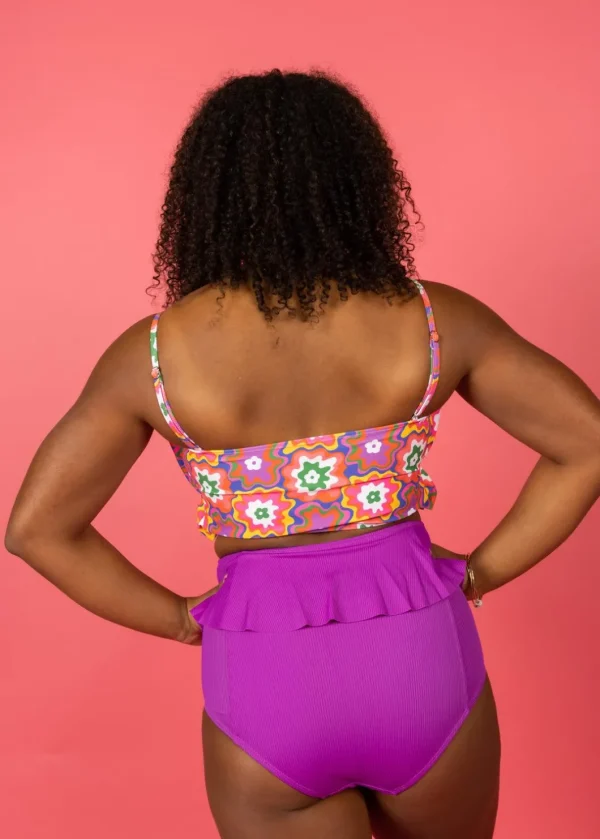 Ribbed Purple | Peplum Bottoms