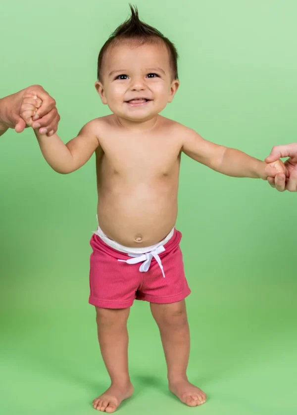 Ribbed Roseate | Baby Euro Shorts