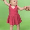 Ribbed Roseate | Baby Skirted One-Piece