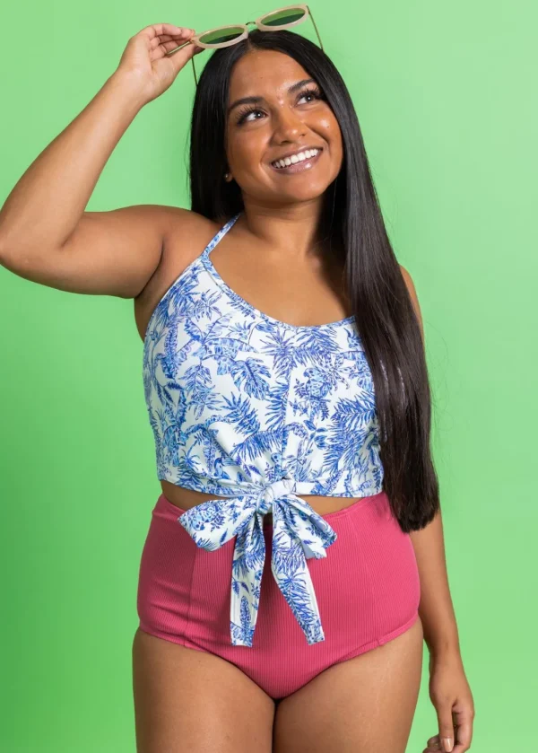 Ribbed Roseate | Cut High Bottoms