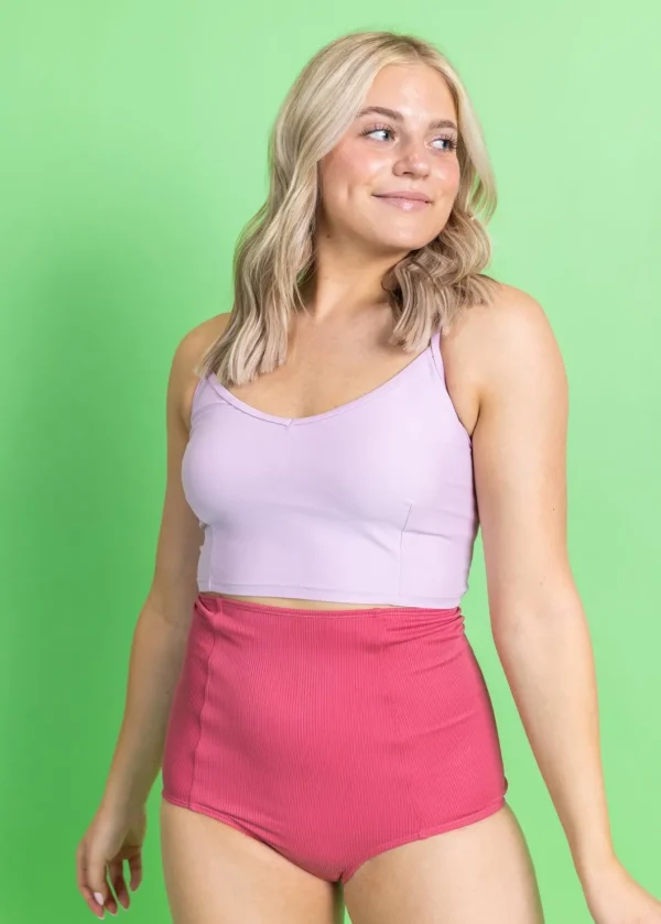 Ribbed Roseate | Extended High-Waisted Bottoms