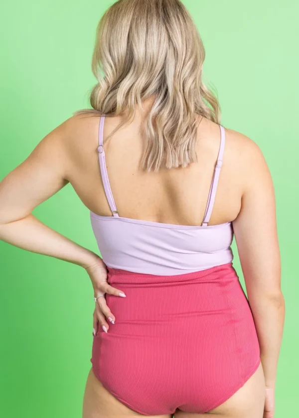 Ribbed Roseate | Extended High-Waisted Bottoms