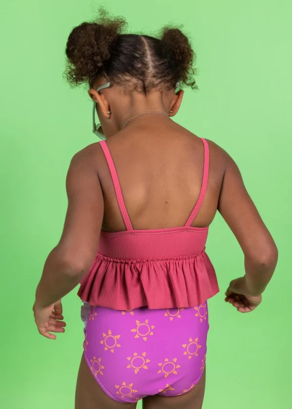 Ribbed Roseate | Mini Peplum Top