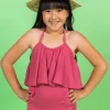 Ribbed Roseate | Youth Down in Front Ruffle Bottoms