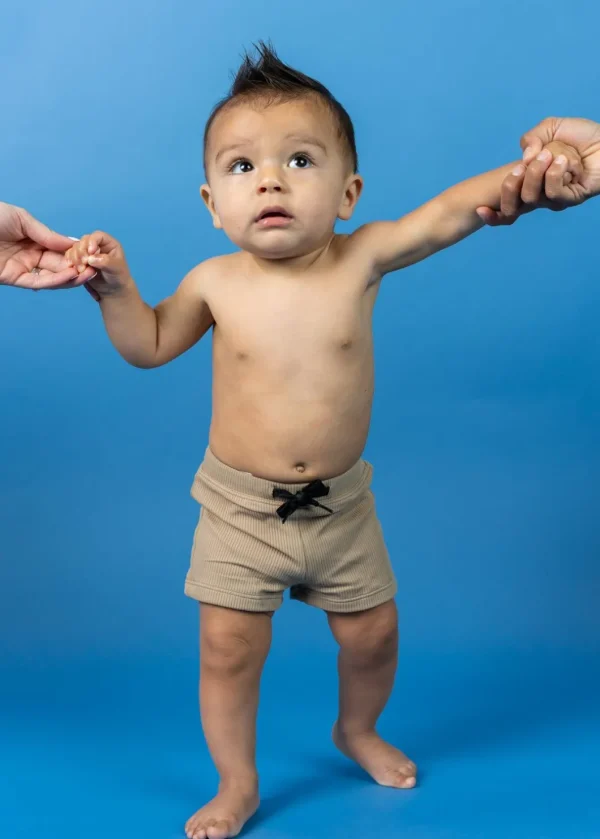 Ribbed Sand Brown | Baby Euro Shorts