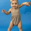 Ribbed Sand Brown | Baby Romper One-Piece