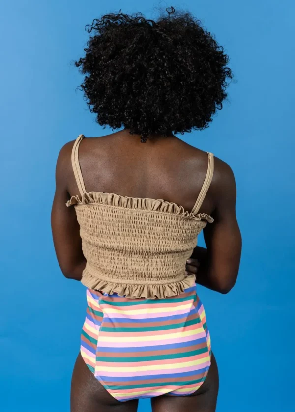 Ribbed Sand Brown | Bandeau Top