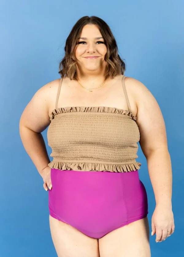 Ribbed Sand Brown | Bandeau Top