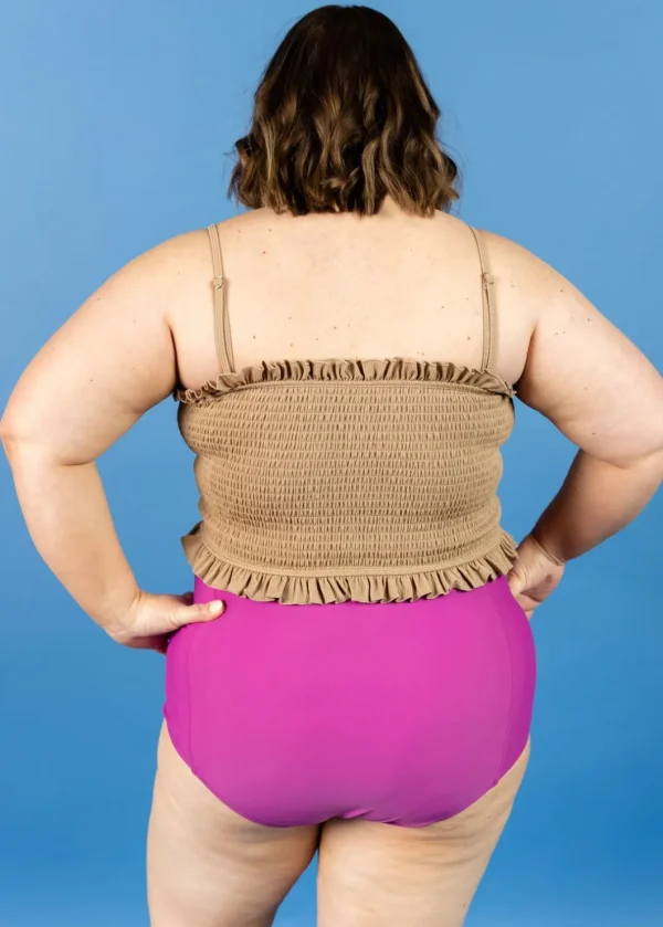 Ribbed Sand Brown | Bandeau Top