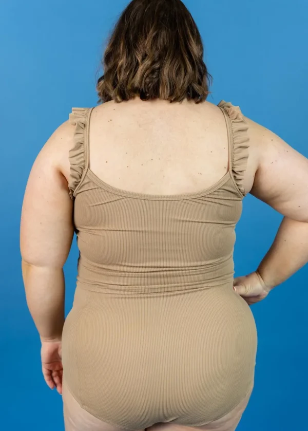 Ribbed Sand Brown | High-Waisted Bottoms
