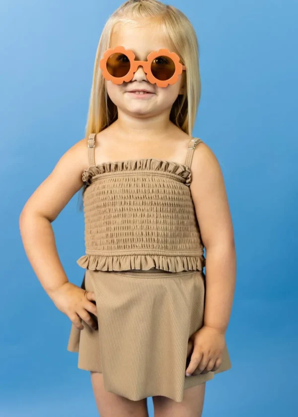 Ribbed Sand Brown | Mini Bandeau Top