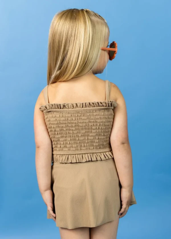 Ribbed Sand Brown | Mini Bandeau Top