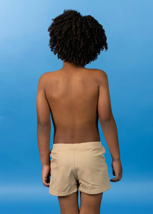 Ribbed Sand Brown | Mini Euro Shorts