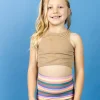 Ribbed Sand Brown | Mini Racer Back Top