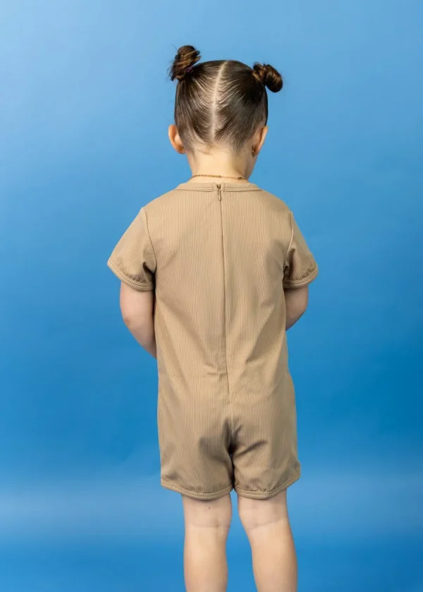 Ribbed Sand Brown | Mini Shorties Rashguard (Unisex)