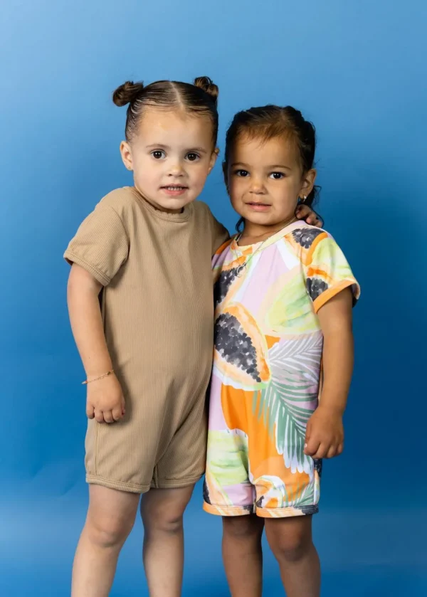 Ribbed Sand Brown | Mini Shorties Rashguard (Unisex)
