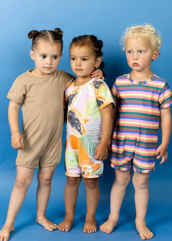 Ribbed Sand Brown | Mini Shorties Rashguard (Unisex)