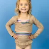 Ribbed Sand Brown | Mini Wrap Top Rashguard