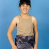 Ribbed Sand Brown | Youth Racer Back Top