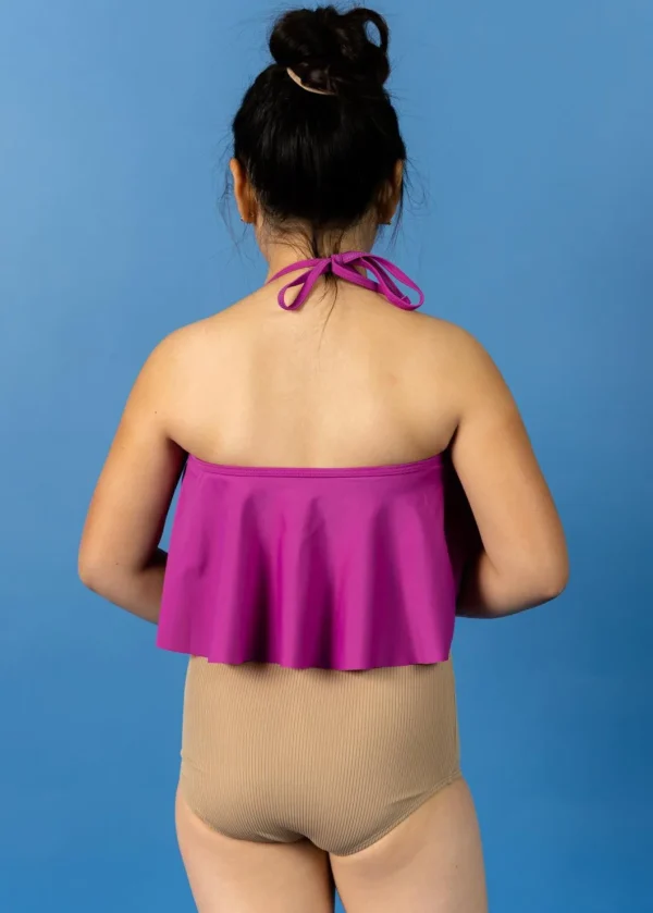 Ribbed Sand Brown | Youth High-Waisted Bottoms