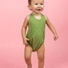 Ribbed Spring Green | Baby Romper One-Piece