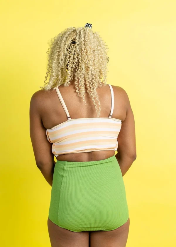 Ribbed Spring Green | Extended High-Waisted Bottoms